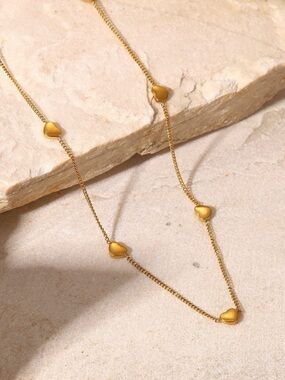 18K Gold Plated Heart Necklace - Women Jewelry